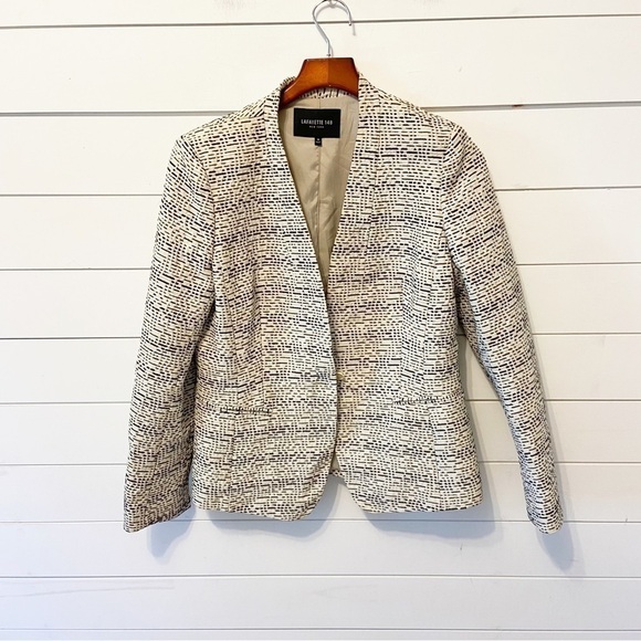 Lafayette 148 | Cream One Button Blazer Size 10 - Picture 1 of 10